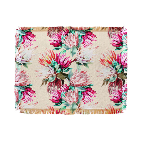 Marta Barragan Camarasa King proteas bloom 02 Throw Blanket