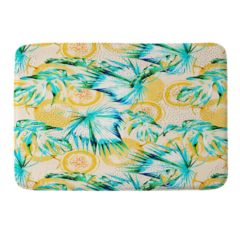 Marta Barragan Camarasa Leaf and melon pattern Memory Foam Bath Mat