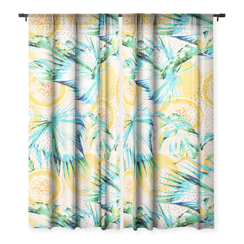 Marta Barragan Camarasa Leaf and melon pattern Sheer Non Repeat