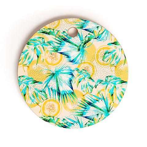 Marta Barragan Camarasa Leaf and melon pattern Cutting Board Round