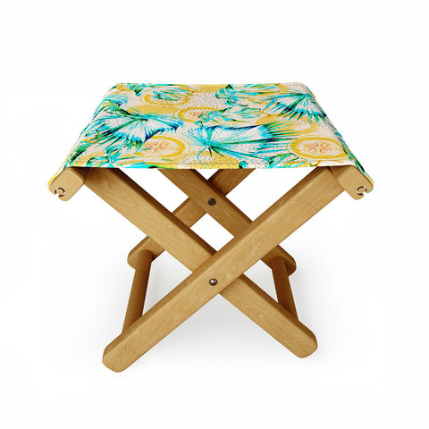 Marta Barragan Camarasa Leaf and melon pattern Folding Stool