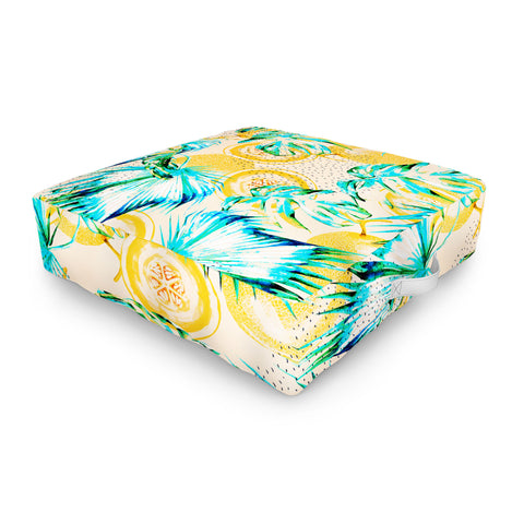 Marta Barragan Camarasa Leaf and melon pattern Outdoor Floor Cushion
