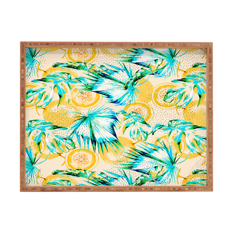 Marta Barragan Camarasa Leaf and melon pattern Rectangular Tray