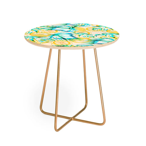 Marta Barragan Camarasa Leaf and melon pattern Round Side Table