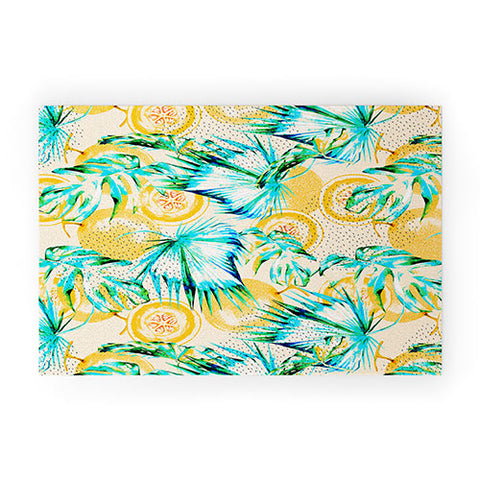 Marta Barragan Camarasa Leaf and melon pattern Welcome Mat