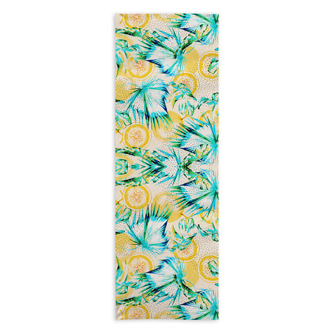 Marta Barragan Camarasa Leaf and melon pattern Yoga Towel