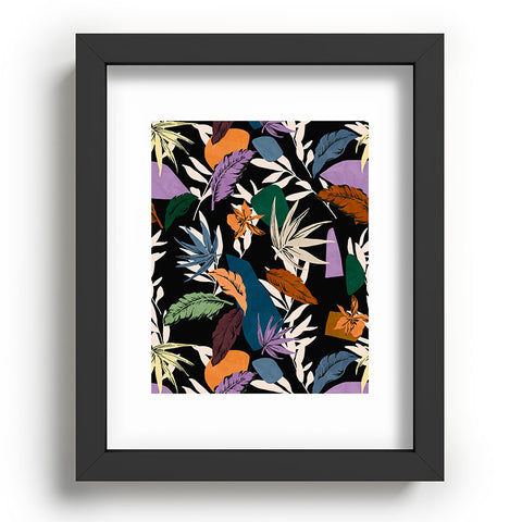 Marta Barragan Camarasa Leaf colorful dark jungle Recessed Framing Rectangle