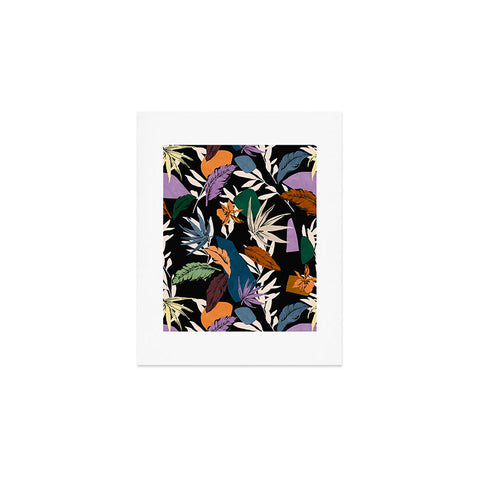 Marta Barragan Camarasa Leaf colorful dark jungle Art Print