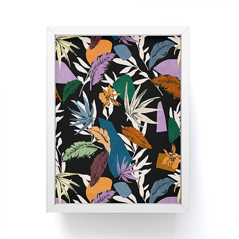 Marta Barragan Camarasa Leaf colorful dark jungle Framed Mini Art Print