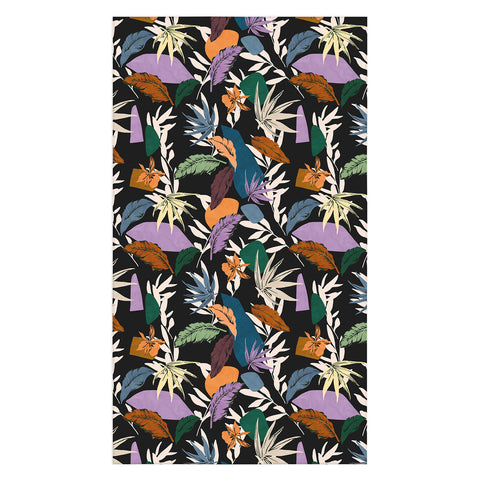 Marta Barragan Camarasa Leaf colorful dark jungle Tablecloth