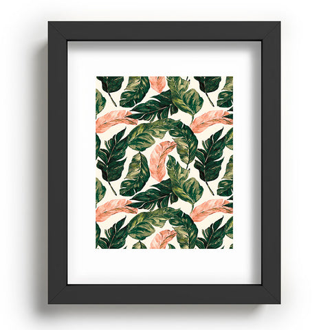 Marta Barragan Camarasa Leaf green and pink Recessed Framing Rectangle