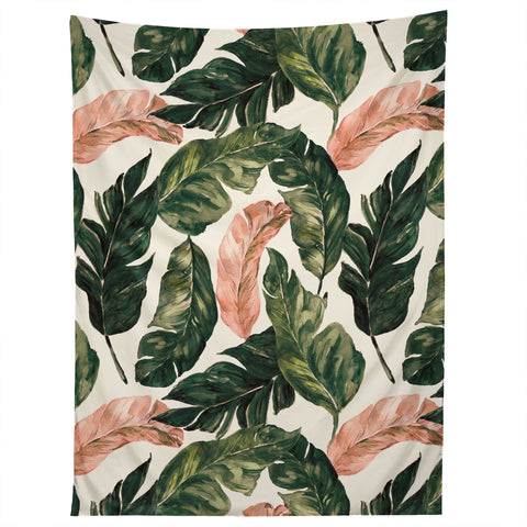 Marta Barragan Camarasa Leaf green and pink Tapestry