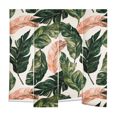 Marta Barragan Camarasa Leaf green and pink Wall Mural