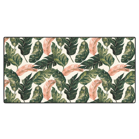 Marta Barragan Camarasa Leaf green and pink Desk Mat