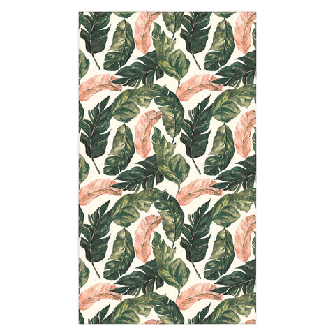 Marta Barragan Camarasa Leaf green and pink Tablecloth