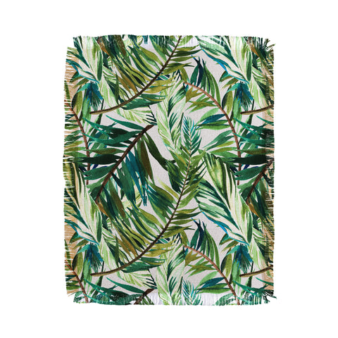 Marta Barragan Camarasa Leaf the jungle watercolor Throw Blanket
