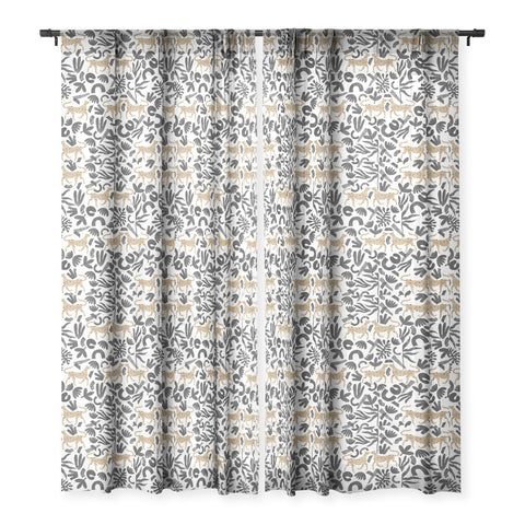 Marta Barragan Camarasa Leopards in modern nature Sheer Window Curtain