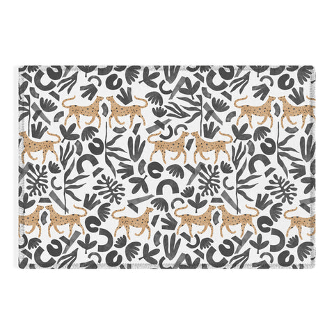 Marta Barragan Camarasa Leopards in modern nature Outdoor Rug
