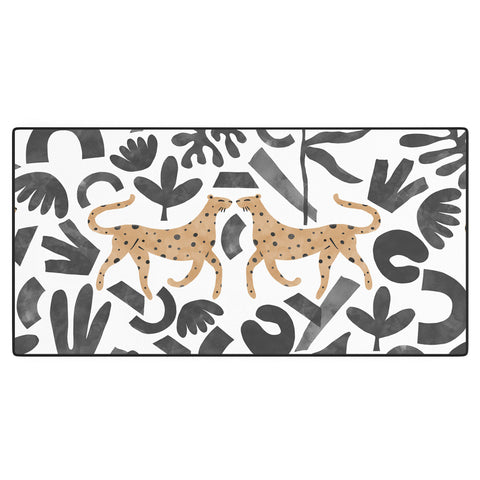 Marta Barragan Camarasa Leopards in modern nature Desk Mat
