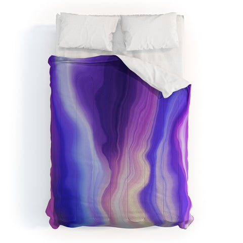 Marta Barragan Camarasa Lilac luminous strokes Comforter