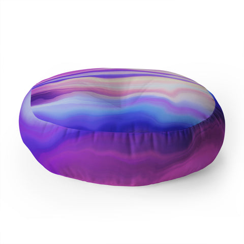 Marta Barragan Camarasa Lilac luminous strokes Floor Pillow Round