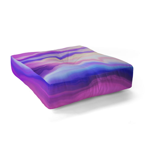 Marta Barragan Camarasa Lilac luminous strokes Floor Pillow Square