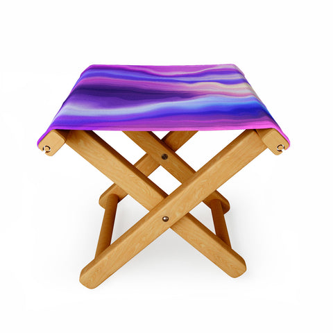 Marta Barragan Camarasa Lilac luminous strokes Folding Stool