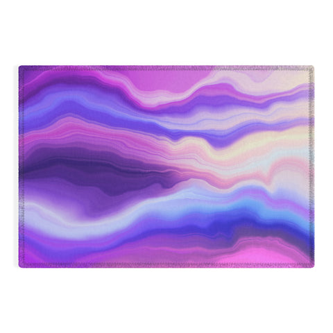 Marta Barragan Camarasa Lilac luminous strokes Outdoor Rug