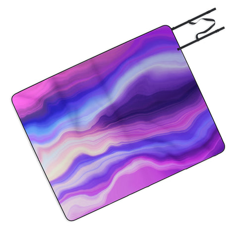 Marta Barragan Camarasa Lilac luminous strokes Outdoor Blanket