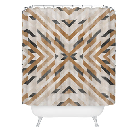 Marta Barragan Camarasa Linear boho stripes Shower Curtain