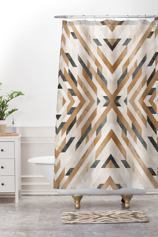 Marta Barragan Camarasa Linear boho stripes Shower Curtain And Mat