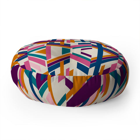 Marta Barragan Camarasa Linear elements Floor Pillow Round