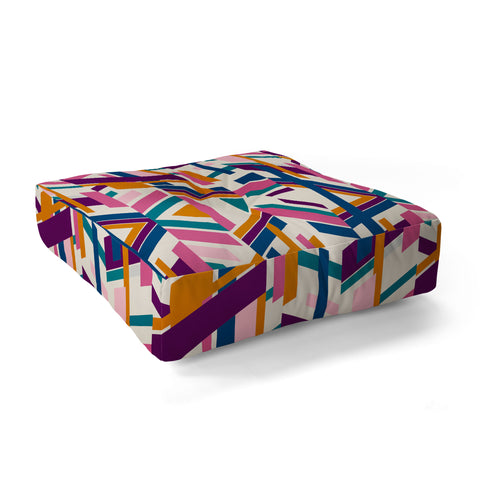 Marta Barragan Camarasa Linear elements Floor Pillow Square