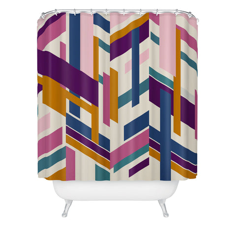 Marta Barragan Camarasa Linear elements Shower Curtain