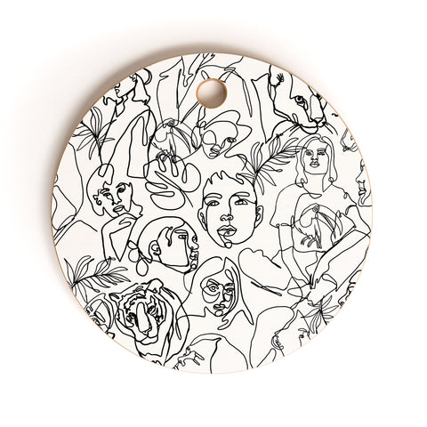 Marta Barragan Camarasa Linear feminine essence Cutting Board Round