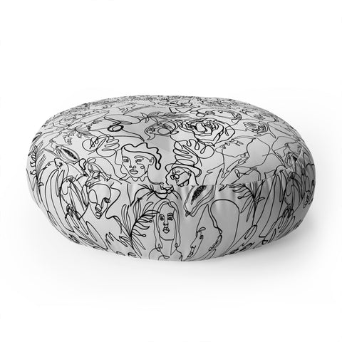 Marta Barragan Camarasa Linear feminine essence Floor Pillow Round