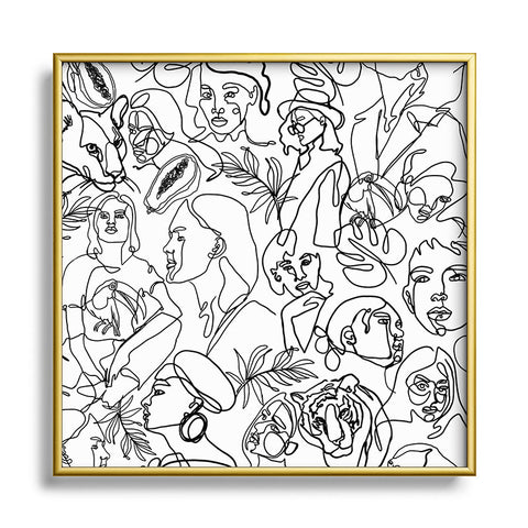 Marta Barragan Camarasa Linear feminine essence Square Metal Framed Art Print