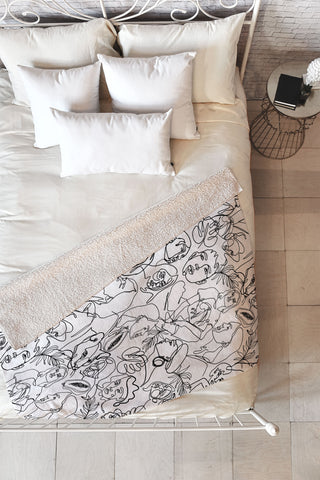 Marta Barragan Camarasa Linear feminine essence Fleece Throw Blanket