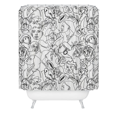 Marta Barragan Camarasa Linear feminine essence Shower Curtain