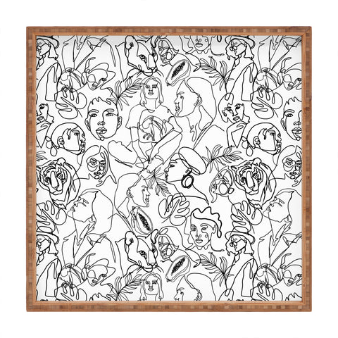 Marta Barragan Camarasa Linear feminine essence Square Tray