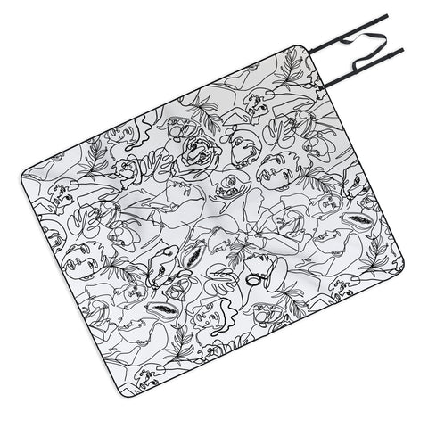 Marta Barragan Camarasa Linear feminine essence Picnic Blanket