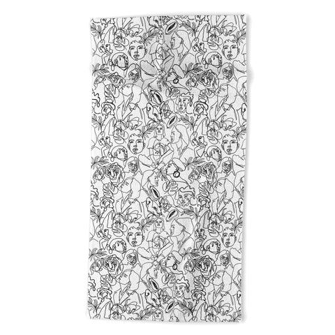 Marta Barragan Camarasa Linear feminine essence Beach Towel