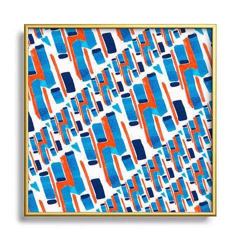 Marta Barragan Camarasa Linear patterns Square Metal Framed Art Print