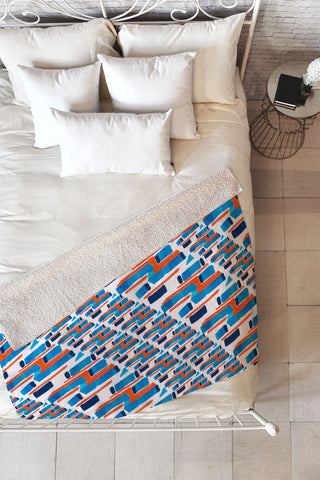 Marta Barragan Camarasa Linear patterns Fleece Throw Blanket