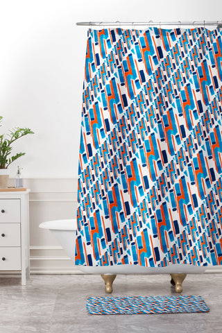 Marta Barragan Camarasa Linear patterns Shower Curtain And Mat