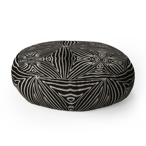 Marta Barragan Camarasa Lines BW mosaic II Floor Pillow Round