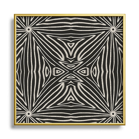 Marta Barragan Camarasa Lines BW mosaic II Square Metal Framed Art Print