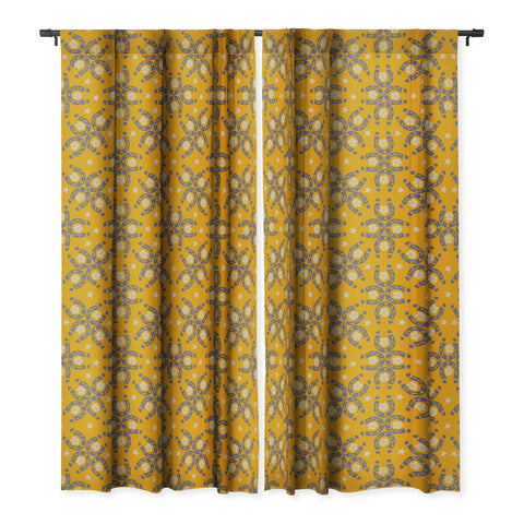 Marta Barragan Camarasa Lucky horseshoes Blackout Window Curtain