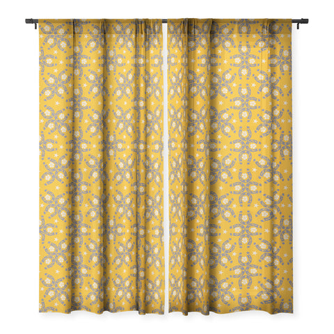 Marta Barragan Camarasa Lucky horseshoes Sheer Window Curtain