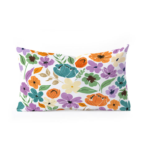 Marta Barragan Camarasa Lush Wild Garden Clovers Oblong Throw Pillow
